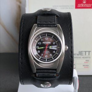 Nixon Have Mercy THE JETT Leather Cuff Watch 🖤⌚️🤍